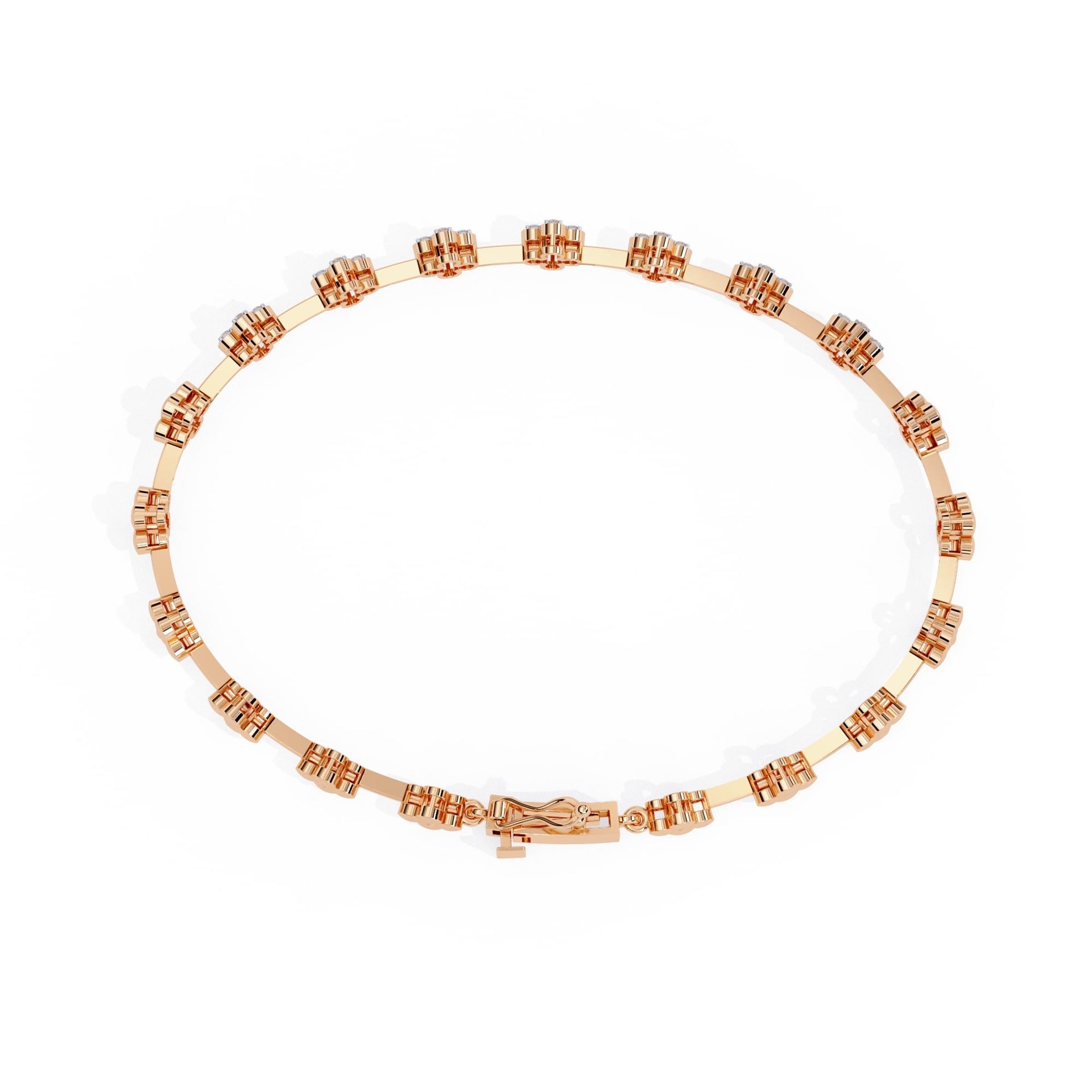 Round Cut Lab Diamond Flower Bracelet