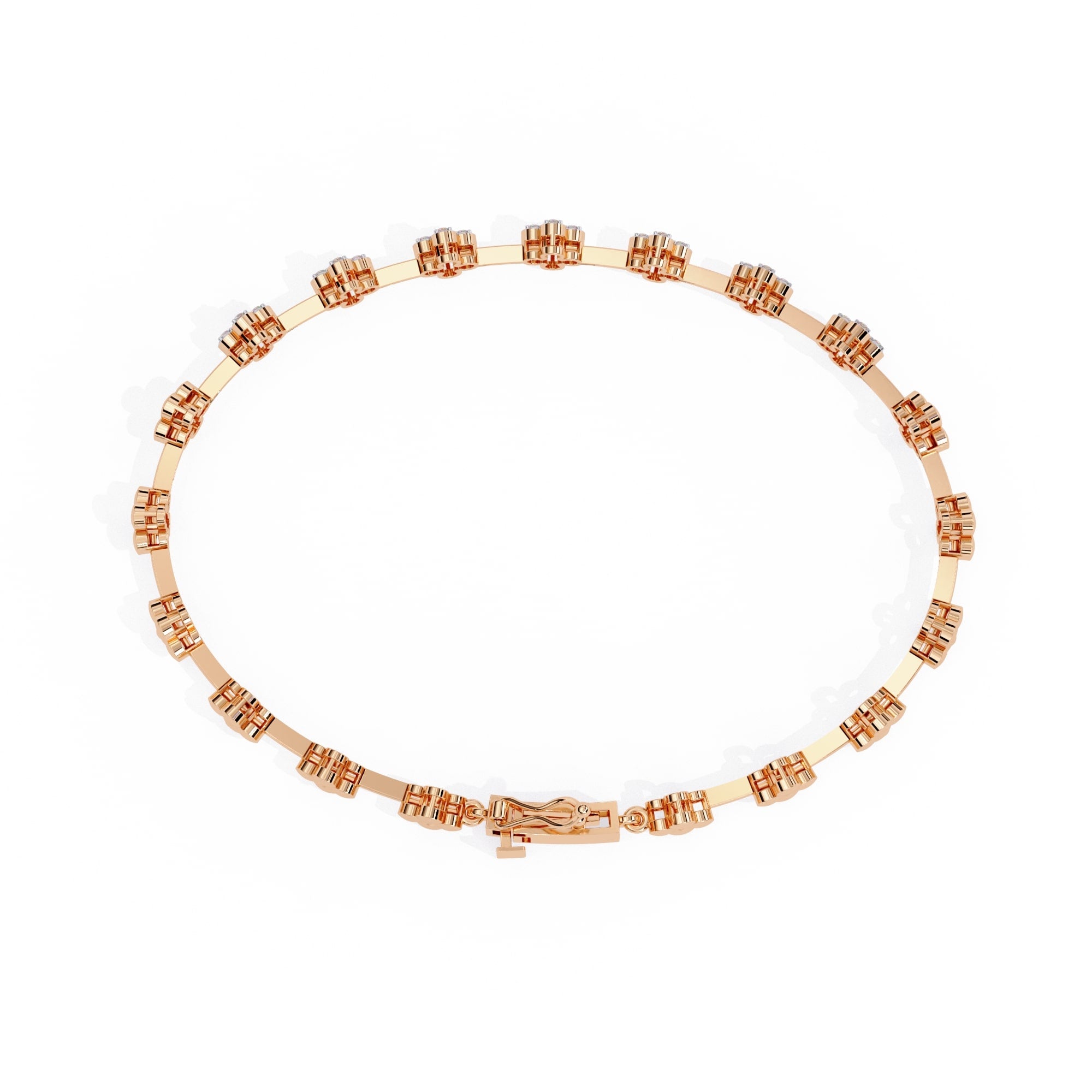 Round Cut Lab Diamond Flower Bracelet