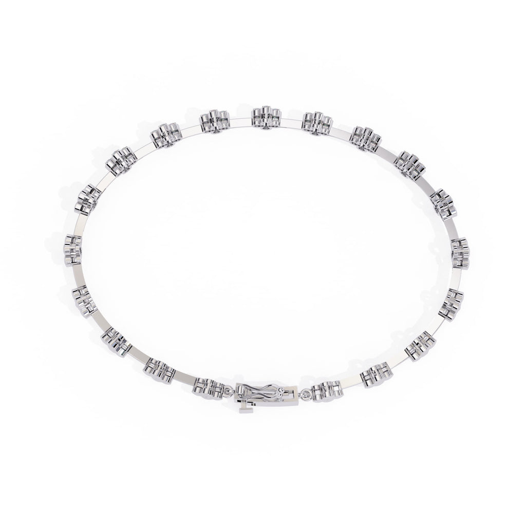 Round Cut Lab Diamond Flower Bracelet