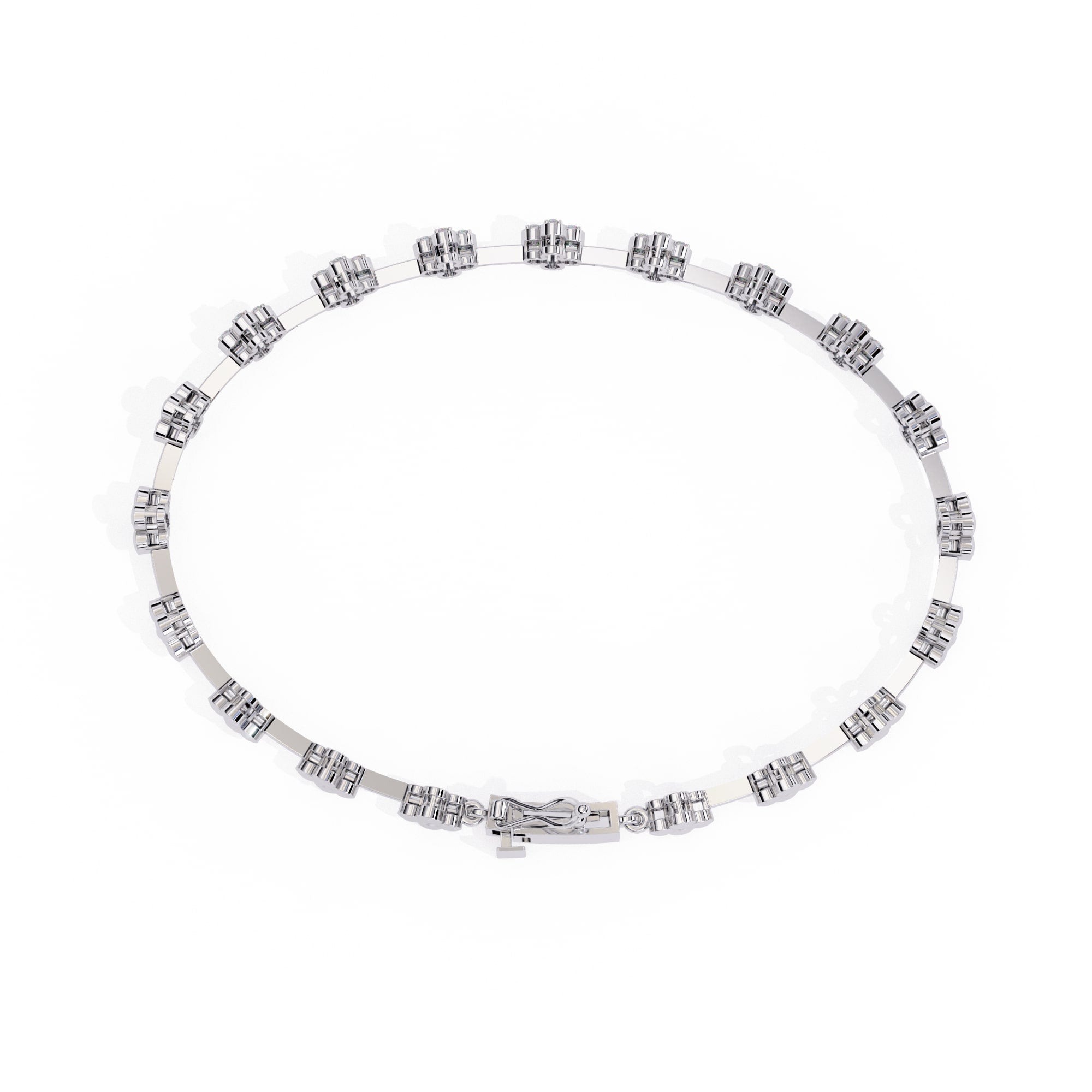 Round Cut Lab Diamond Flower Bracelet