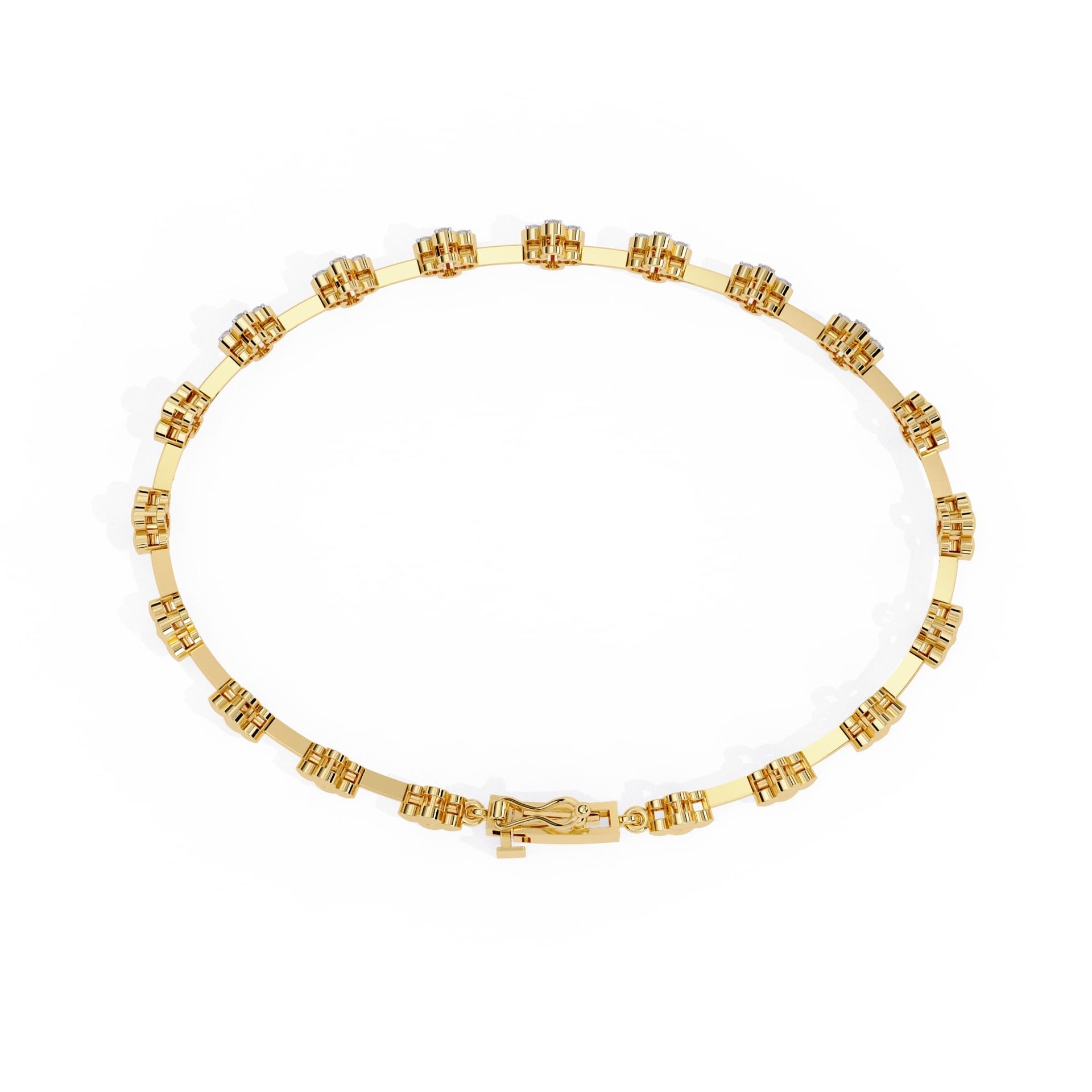 Round Cut Lab Diamond Flower Bracelet