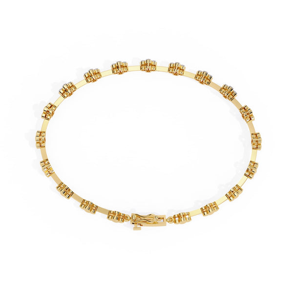 Round Cut Lab Diamond Flower Bracelet