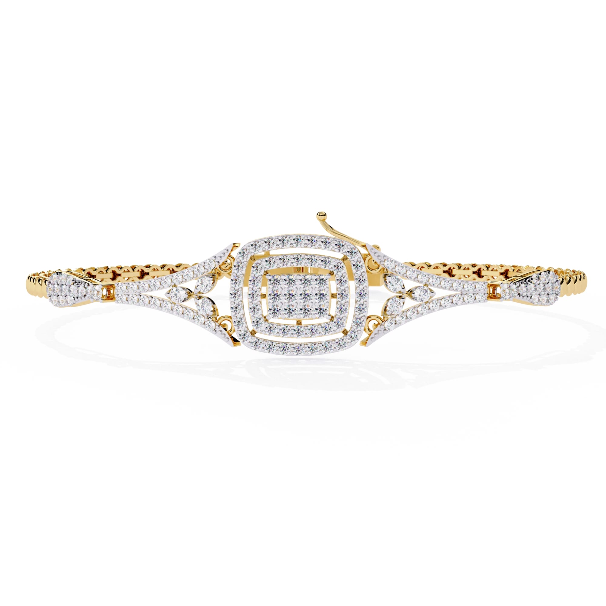 Fancy Bracelet With Round Cut Lab Diamond