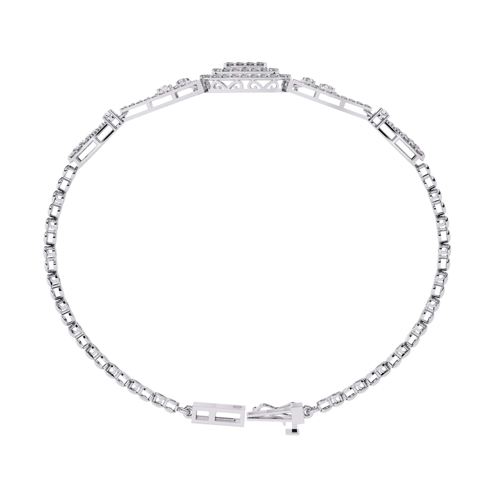 Fancy Bracelet With Round Cut Lab Diamond