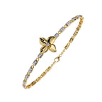 Modern Flower Design Round Cut Diamond Bracelet