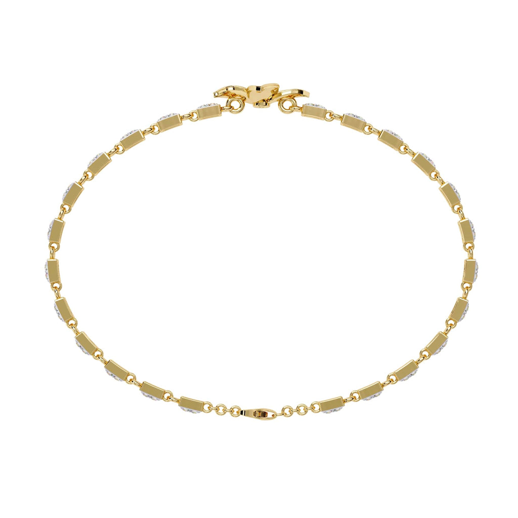 Modern Flower Design Round Cut Diamond Bracelet