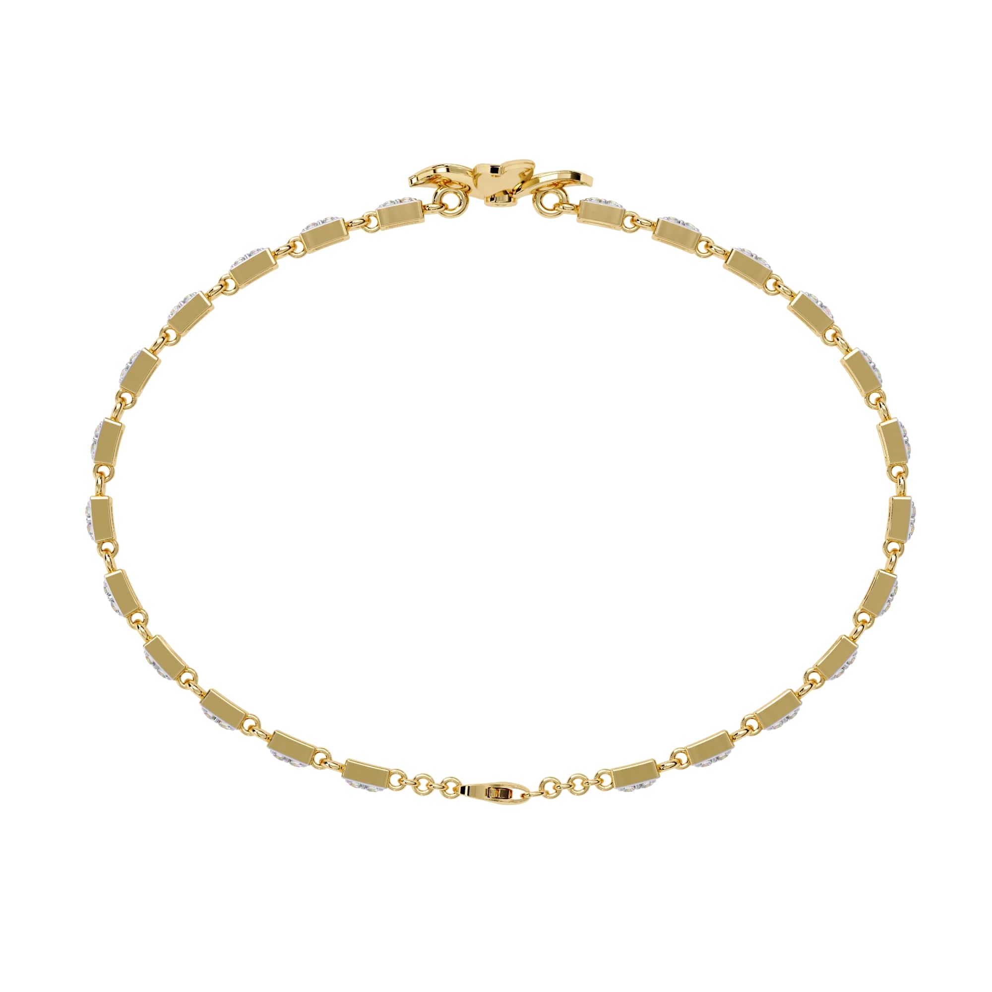 Modern Flower Design Round Cut Diamond Bracelet