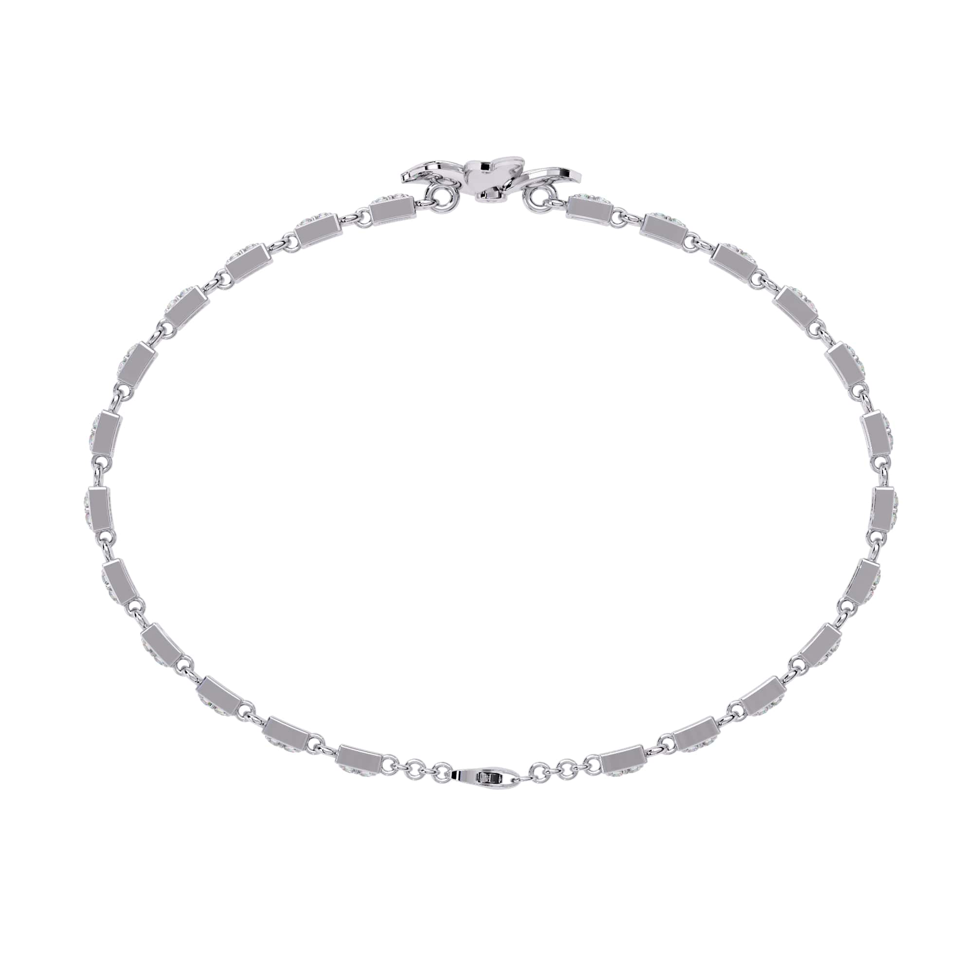 Modern Flower Design Round Cut Diamond Bracelet