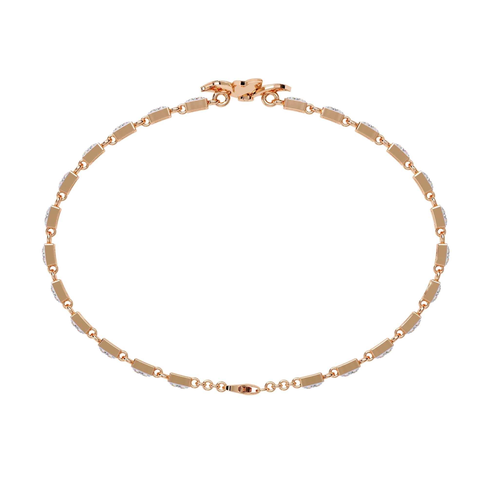 Modern Flower Design Round Cut Diamond Bracelet