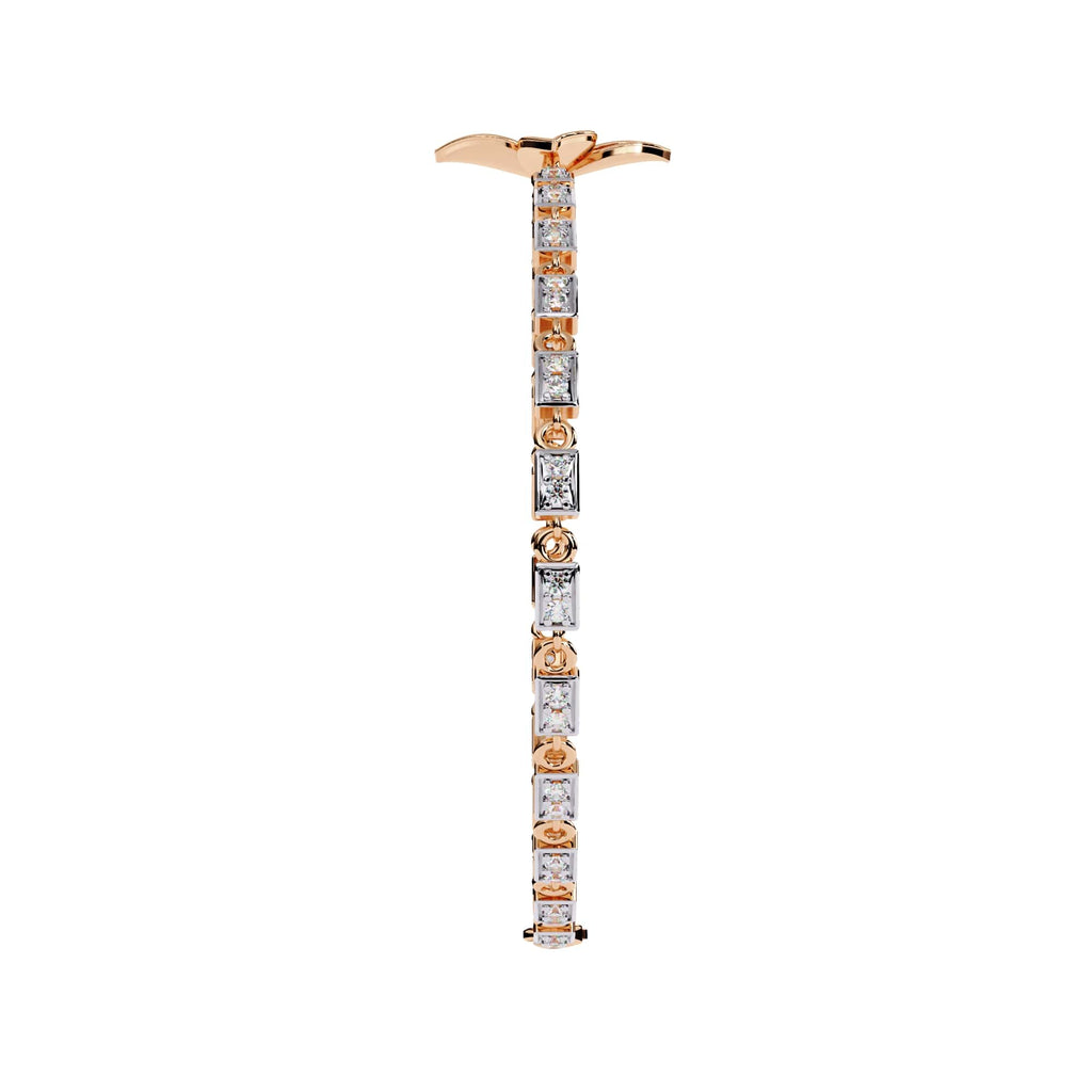 Modern Flower Design Round Cut Diamond Bracelet