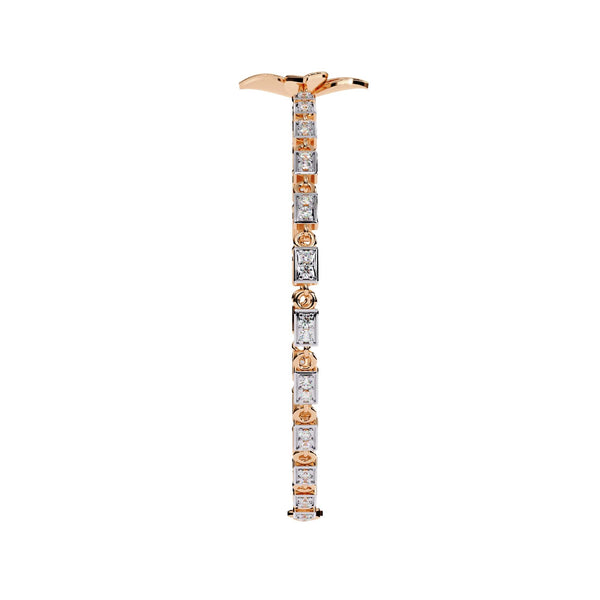 Modern Flower Design Round Cut Diamond Bracelet