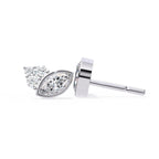 Diamond stud earring on a white background