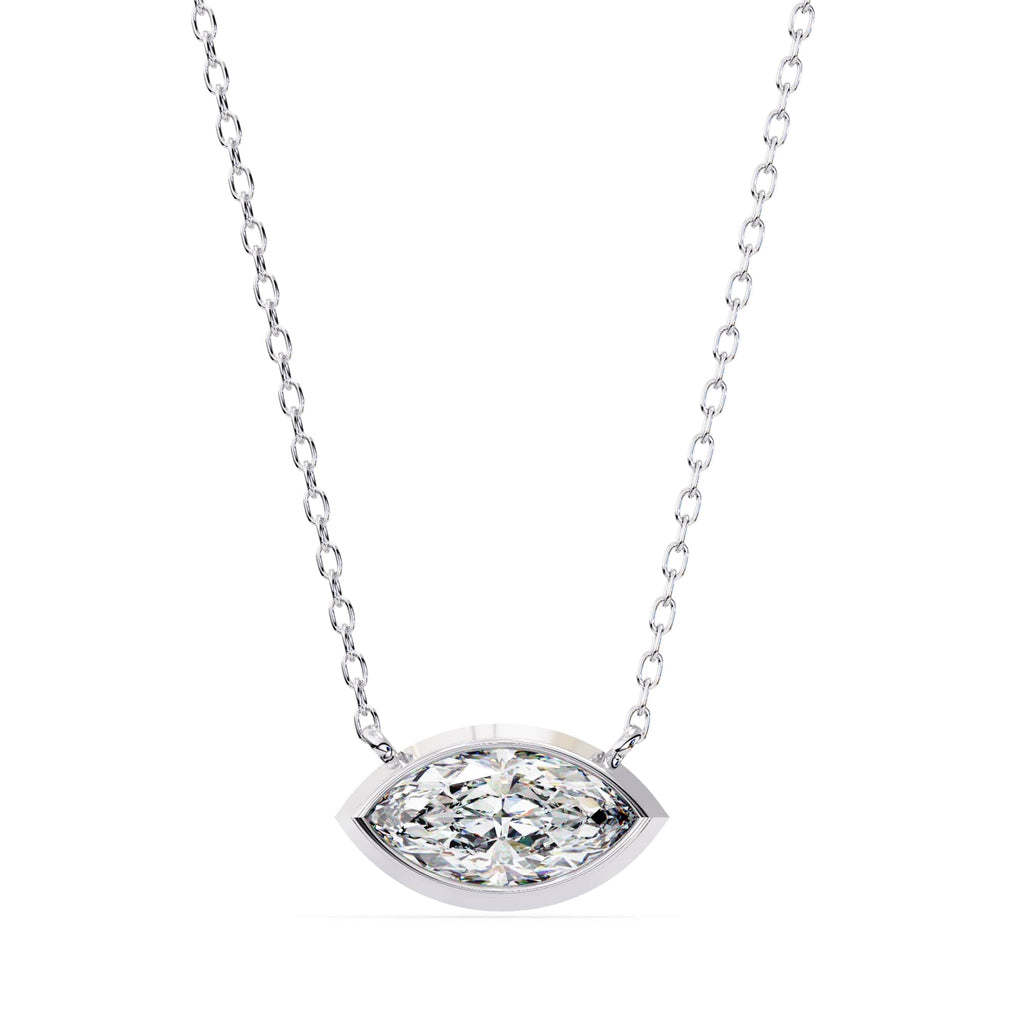 Diamond necklace with a white background