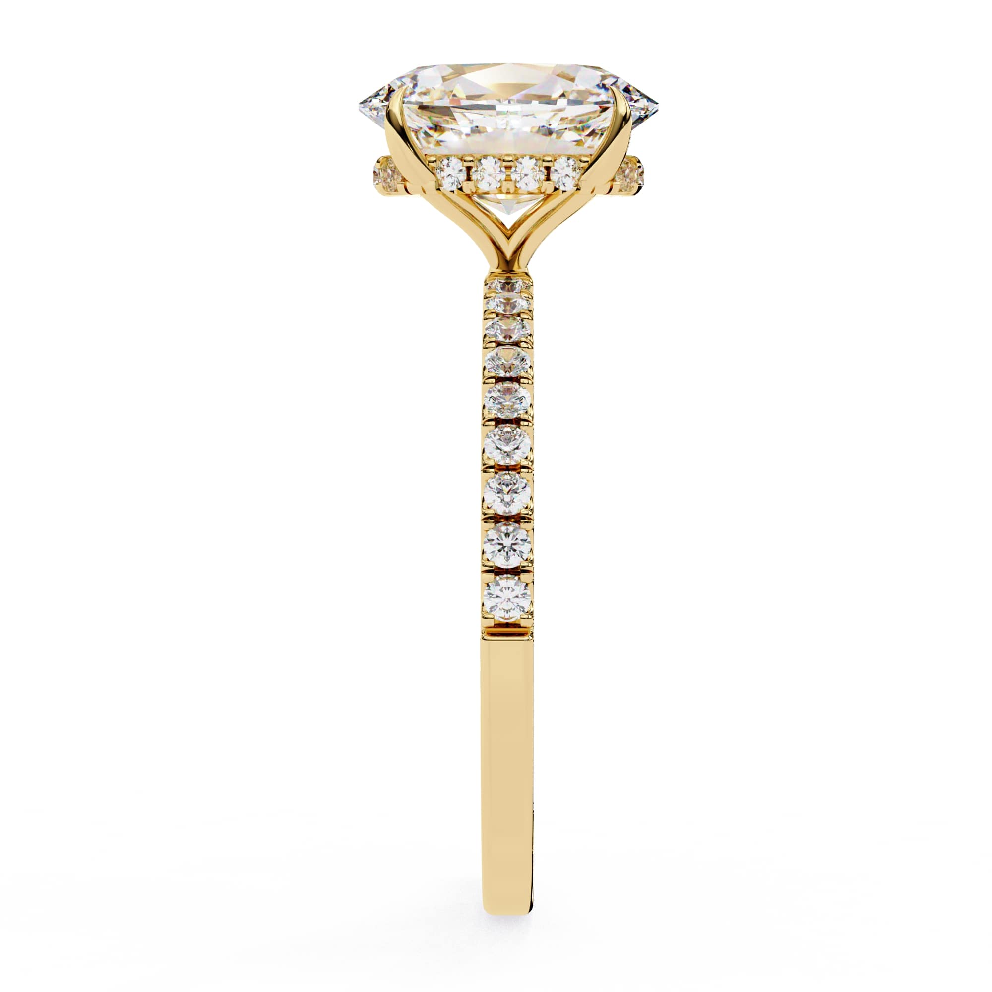 Lab Grown Diamond Oval Cut Solitaire Accent Ring