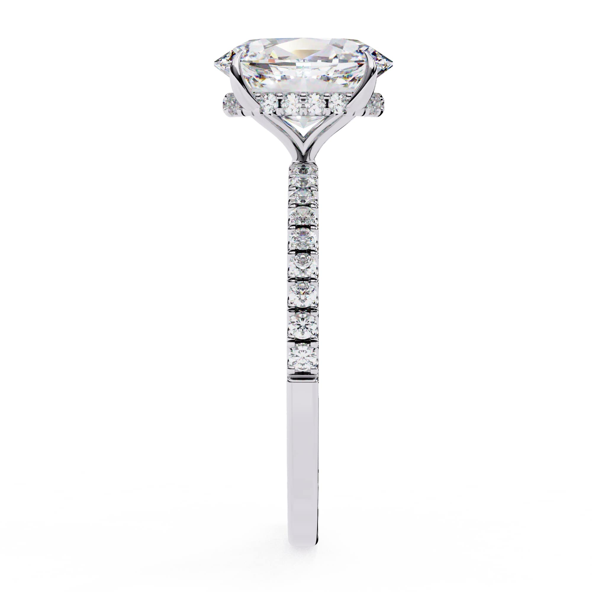 Lab Grown Diamond Oval Cut Solitaire Accent Ring