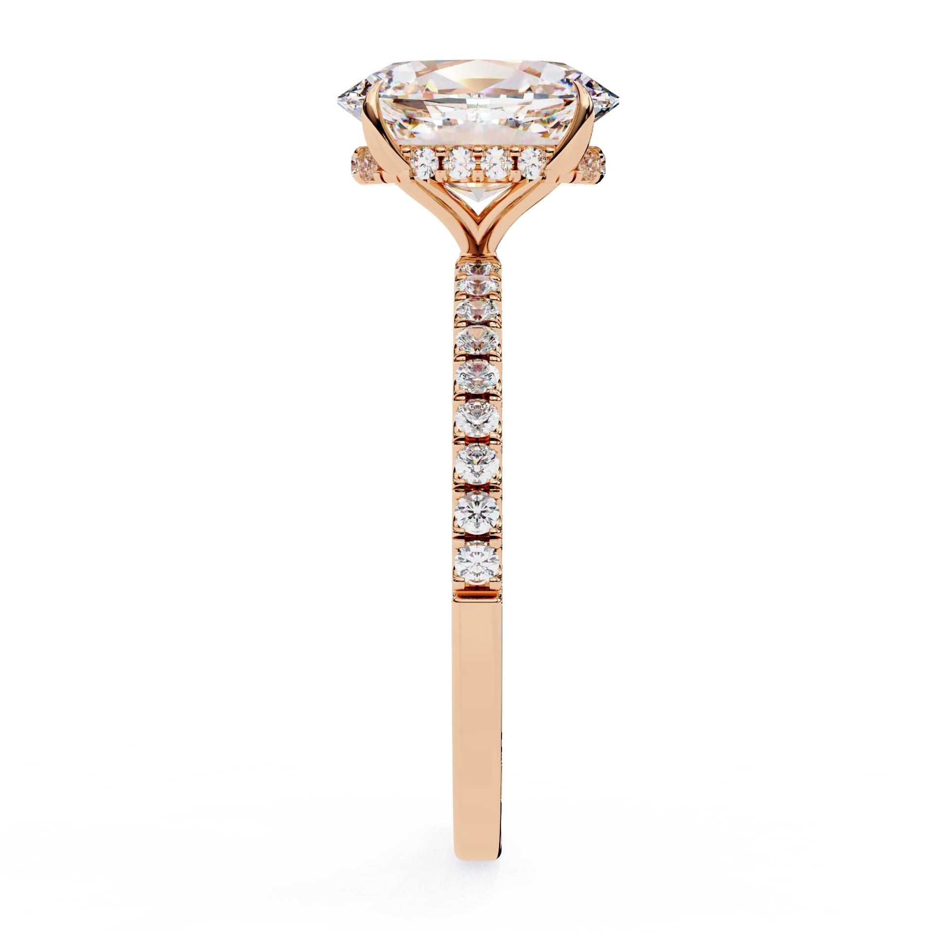 Lab Grown Diamond Oval Cut Solitaire Accent Ring