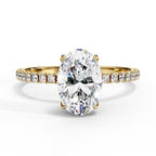 Lab Grown Diamond Oval Cut Solitaire Accent Ring