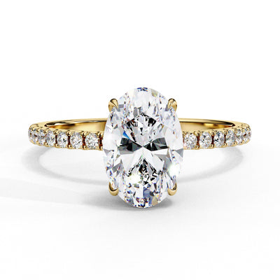 Lab Grown Diamond Oval Cut Solitaire Accent Ring (R)