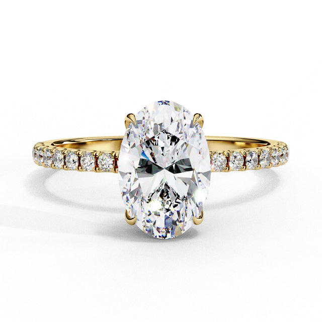Lab Grown Diamond Oval Cut Solitaire Accent Ring (R)