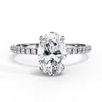Lab Grown Diamond Oval Cut Solitaire Accent Ring