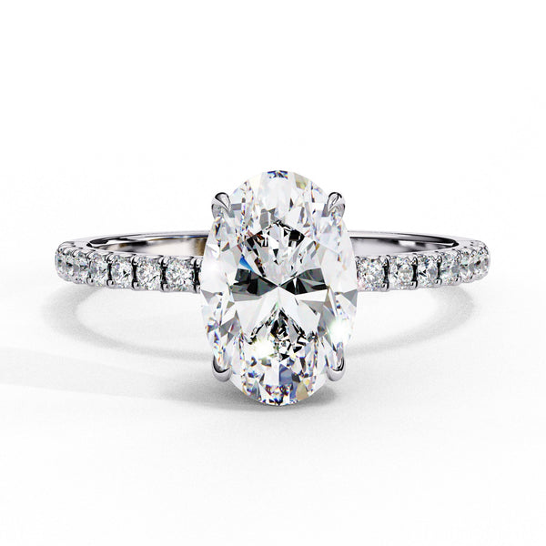 Lab Grown Diamond Oval Cut Solitaire Accent Ring