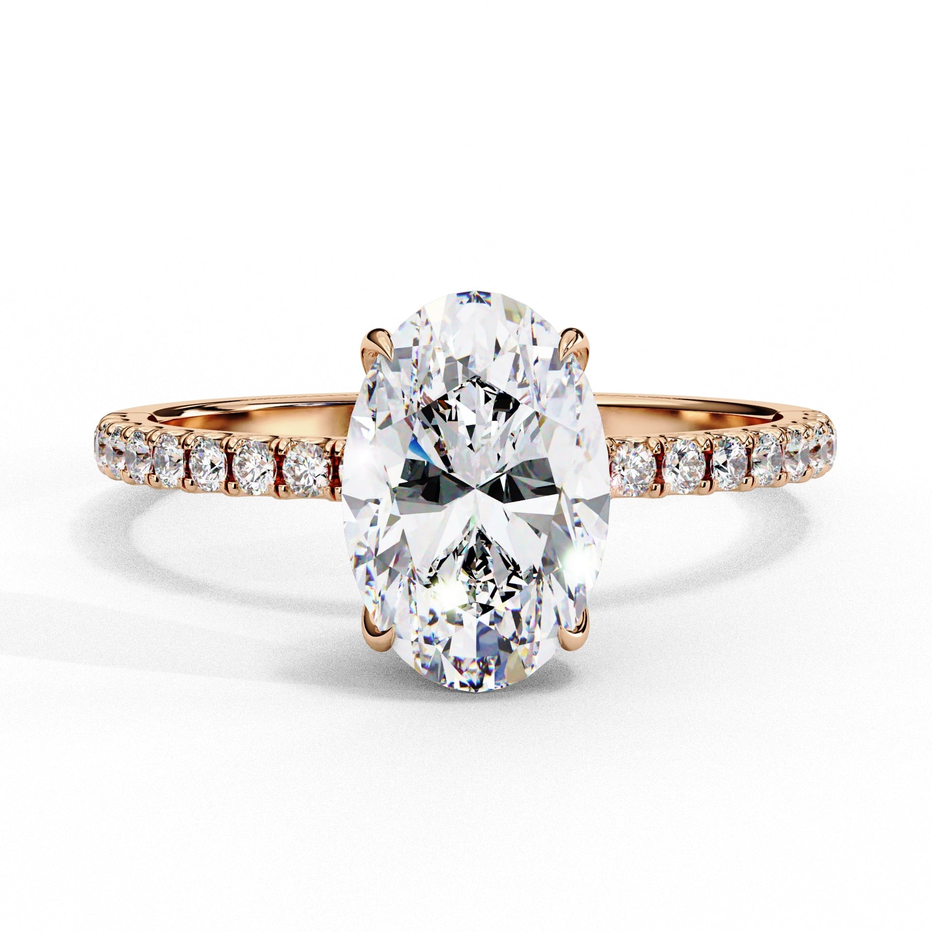 Lab Grown Diamond Oval Cut Solitaire Accent Ring
