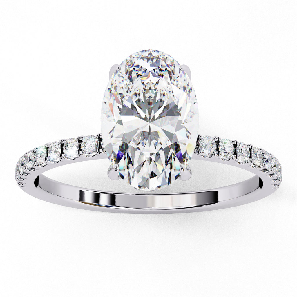 Lab Grown Diamond Oval Cut Solitaire Accent Ring