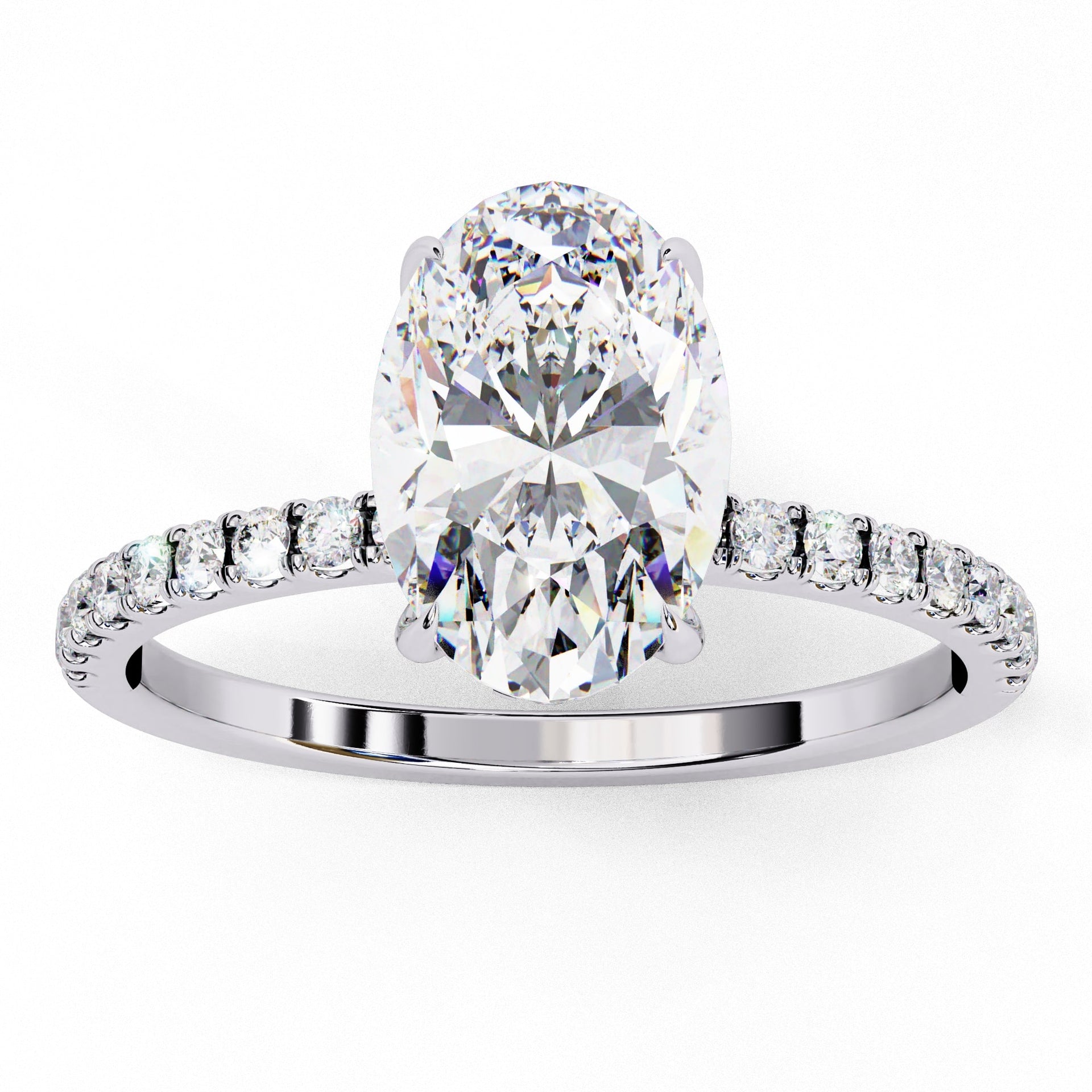 Lab Grown Diamond Oval Cut Solitaire Accent Ring