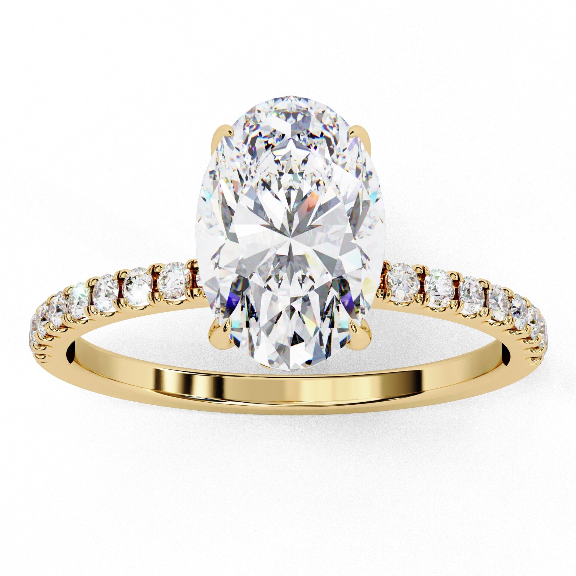 Lab Grown Diamond Oval Cut Solitaire Accent Ring