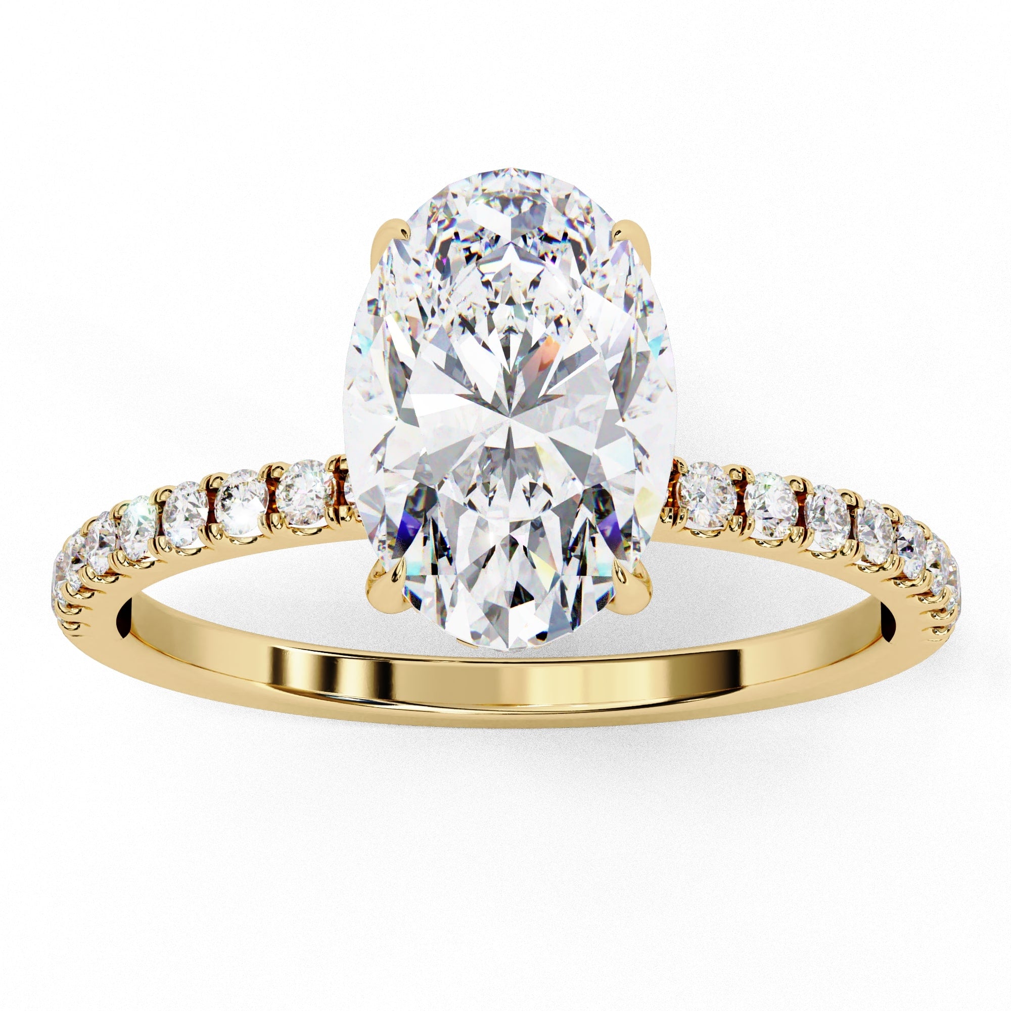 Lab Grown Diamond Oval Cut Solitaire Accent Ring