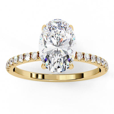 Lab Grown Diamond Oval Cut Solitaire Accent Ring (R)