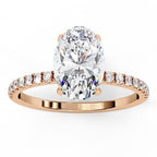 Lab Grown Diamond Oval Cut Solitaire Accent Ring