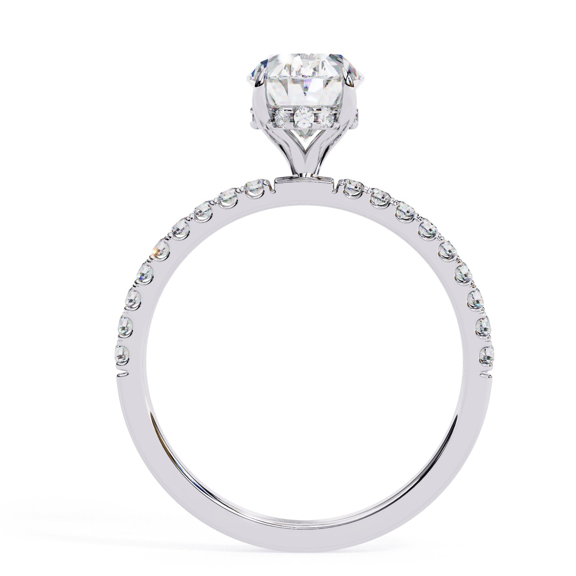 Lab Grown Diamond Oval Cut Solitaire Accent Ring