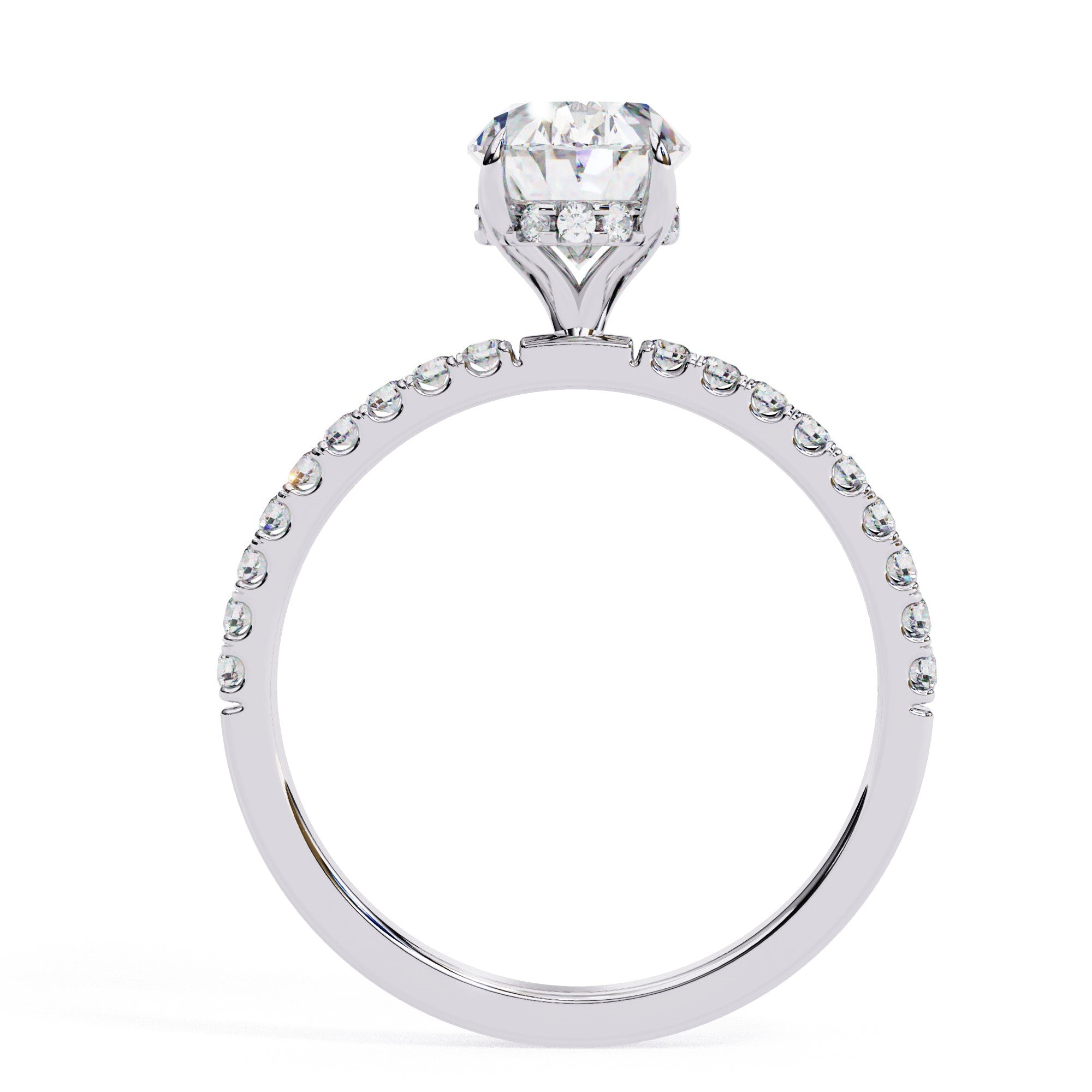 Lab Grown Diamond Oval Cut Solitaire Accent Ring