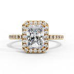 Radiant Diamond Engagement Ring With Halo Setting