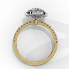 Halo Solitaire Engagement Ring With Round Cut Diamond