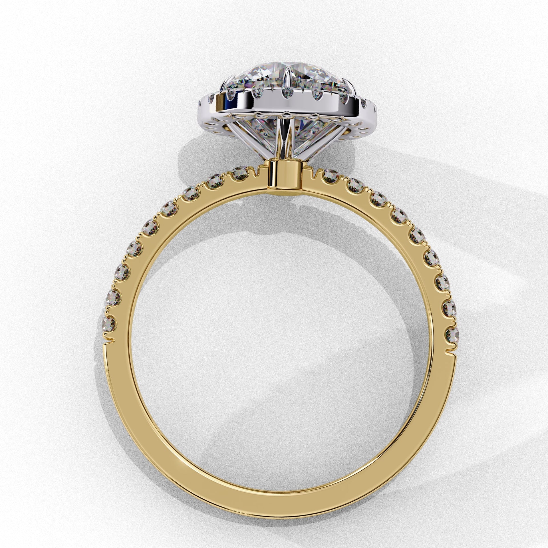 Halo Round lab Grown Diamond Engagement Ring