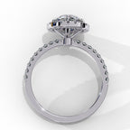 Halo Solitaire Engagement Ring With Round Cut Diamond