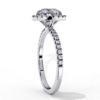 Halo Solitaire Engagement Ring With Round Cut Diamond