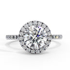 Halo Round lab Grown Diamond Engagement Ring