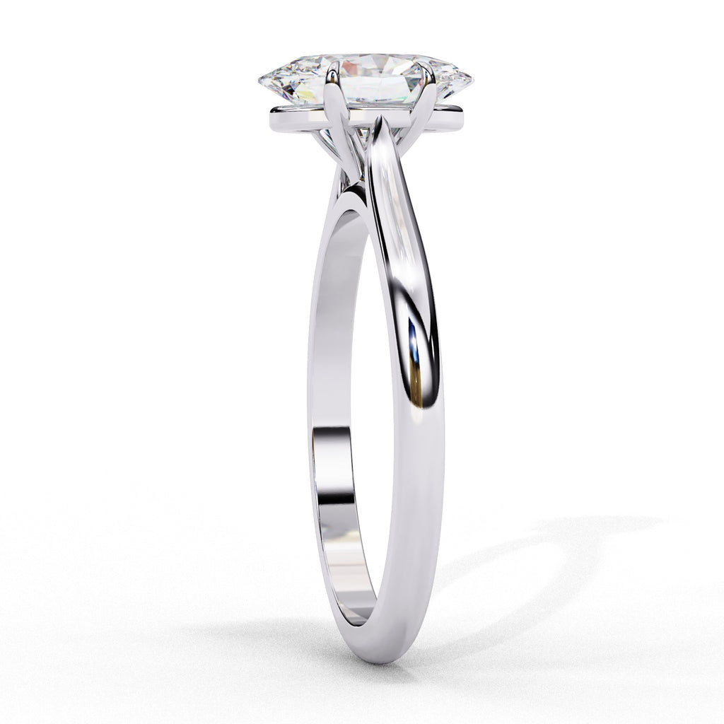 Oval Cut Lab Diamond Solitaire Engagement Ring