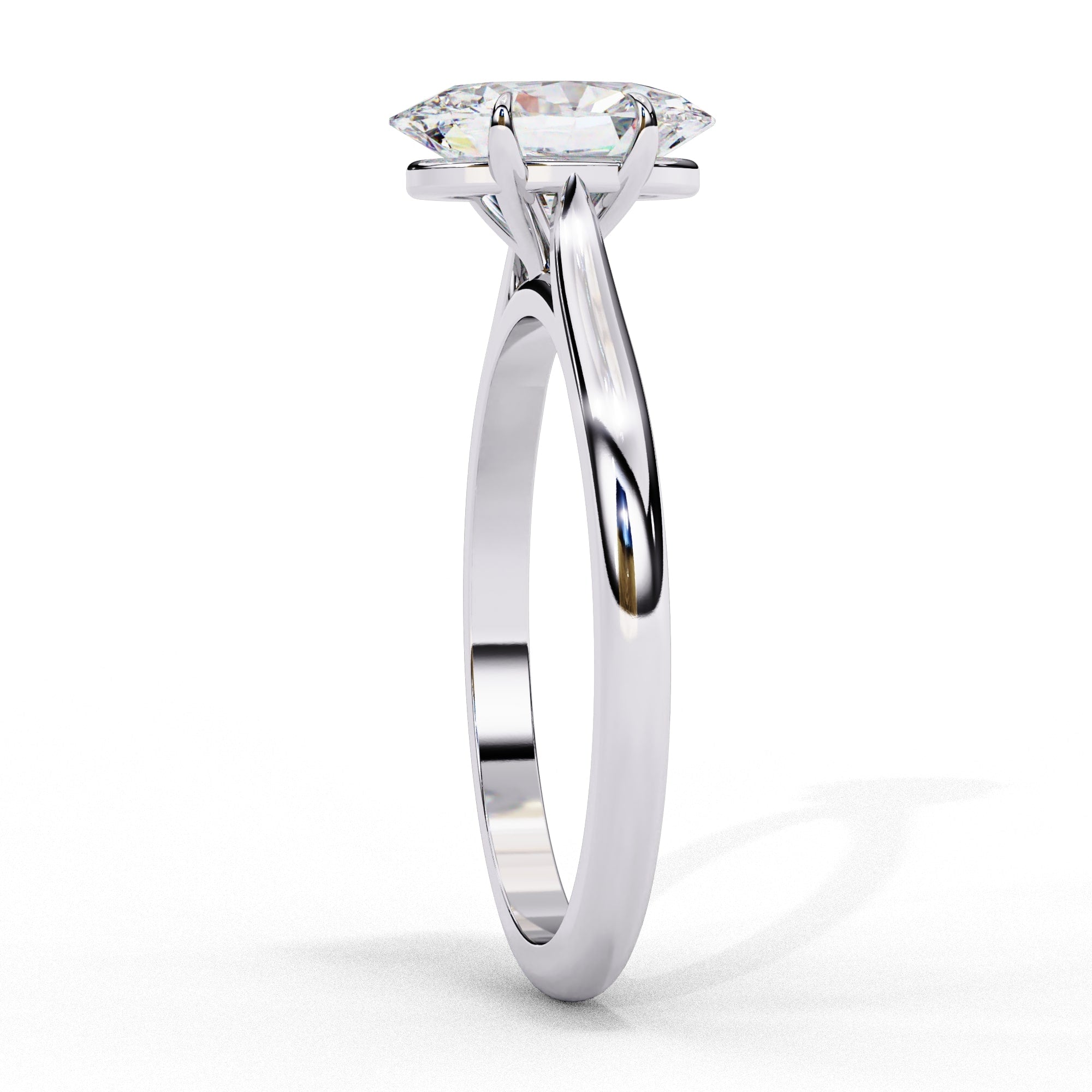 Oval Cut Lab Diamond Solitaire Engagement Ring