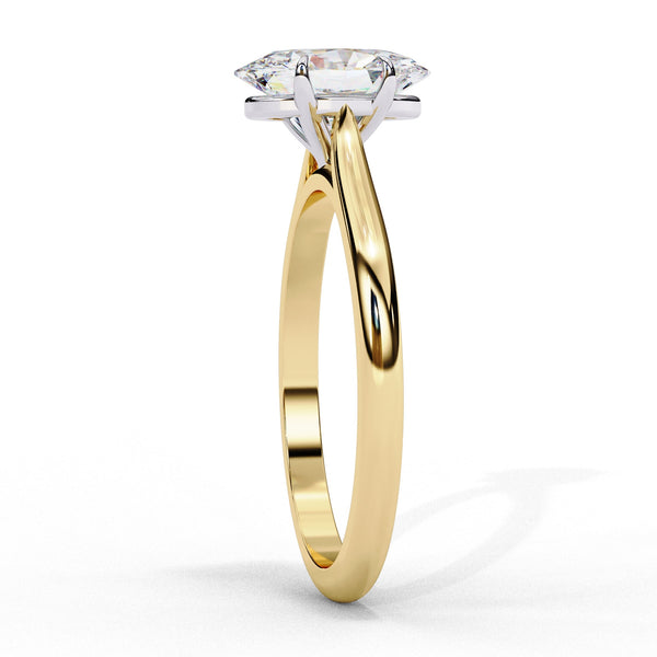 Oval Cut Lab Diamond Solitaire Engagement Ring