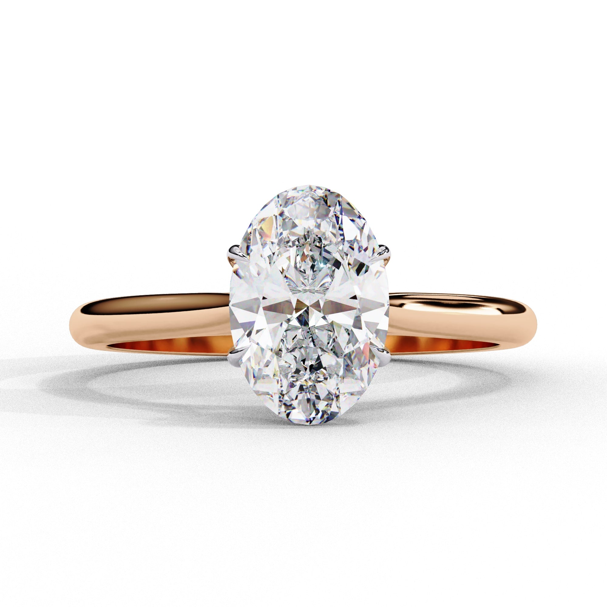 Oval Cut Lab Diamond Solitaire Engagement Ring