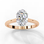 Oval Cut Lab Diamond Solitaire Engagement Ring