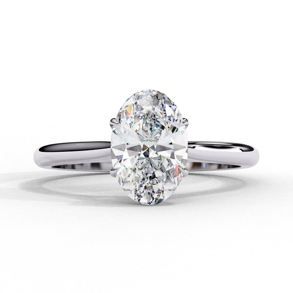 Oval Cut Lab Diamond Solitaire Engagement Ring
