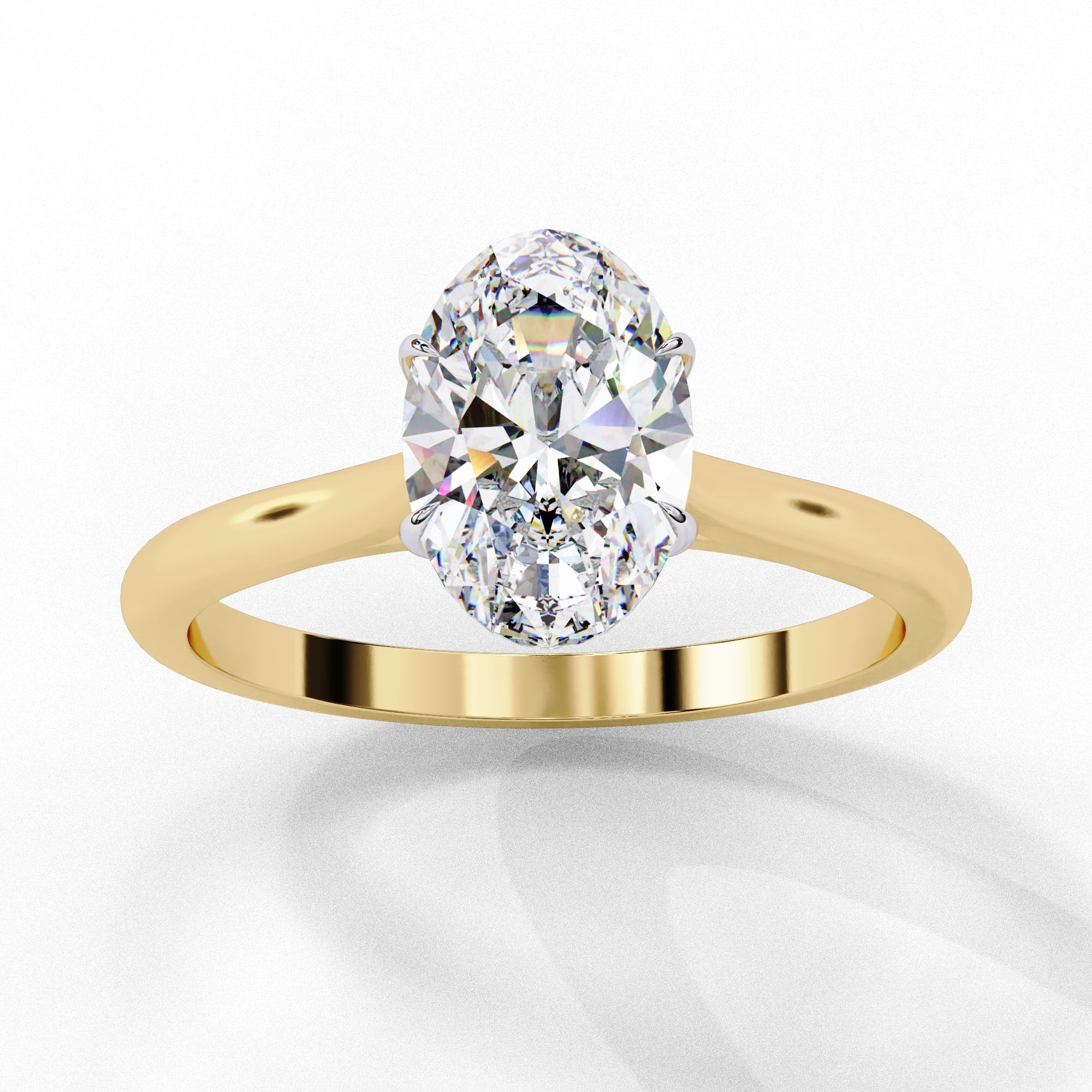 Oval Cut Lab Diamond Solitaire Engagement Ring