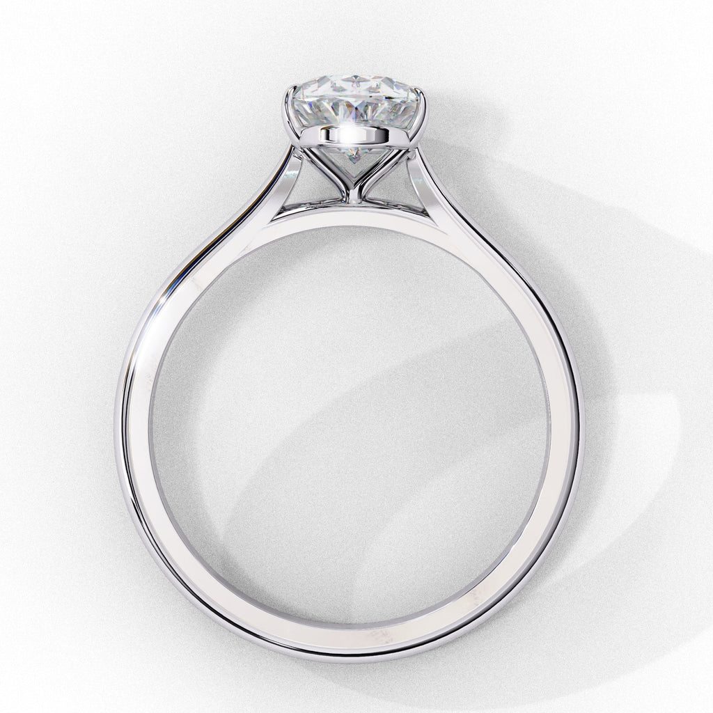 Oval Cut Lab Diamond Solitaire Engagement Ring
