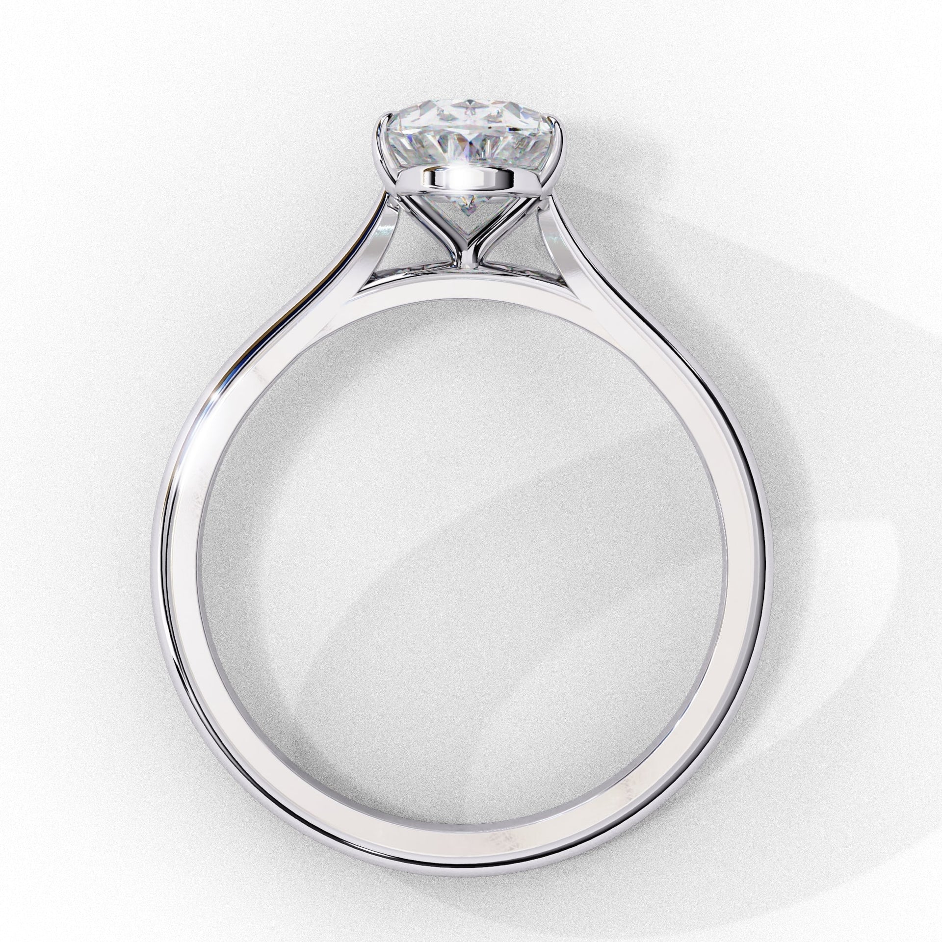 Oval Cut Lab Diamond Solitaire Engagement Ring