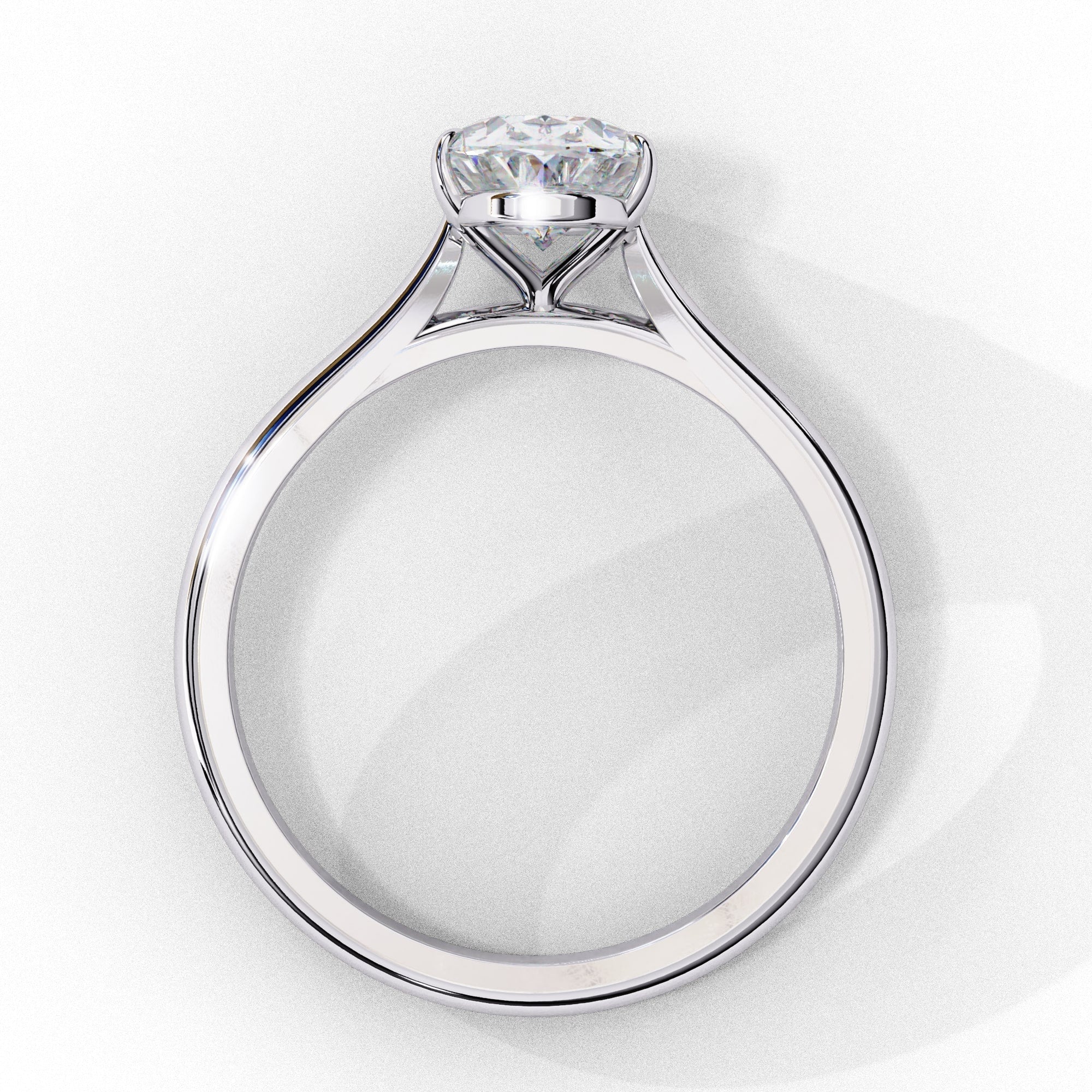 Oval Cut Lab Diamond Solitaire Engagement Ring